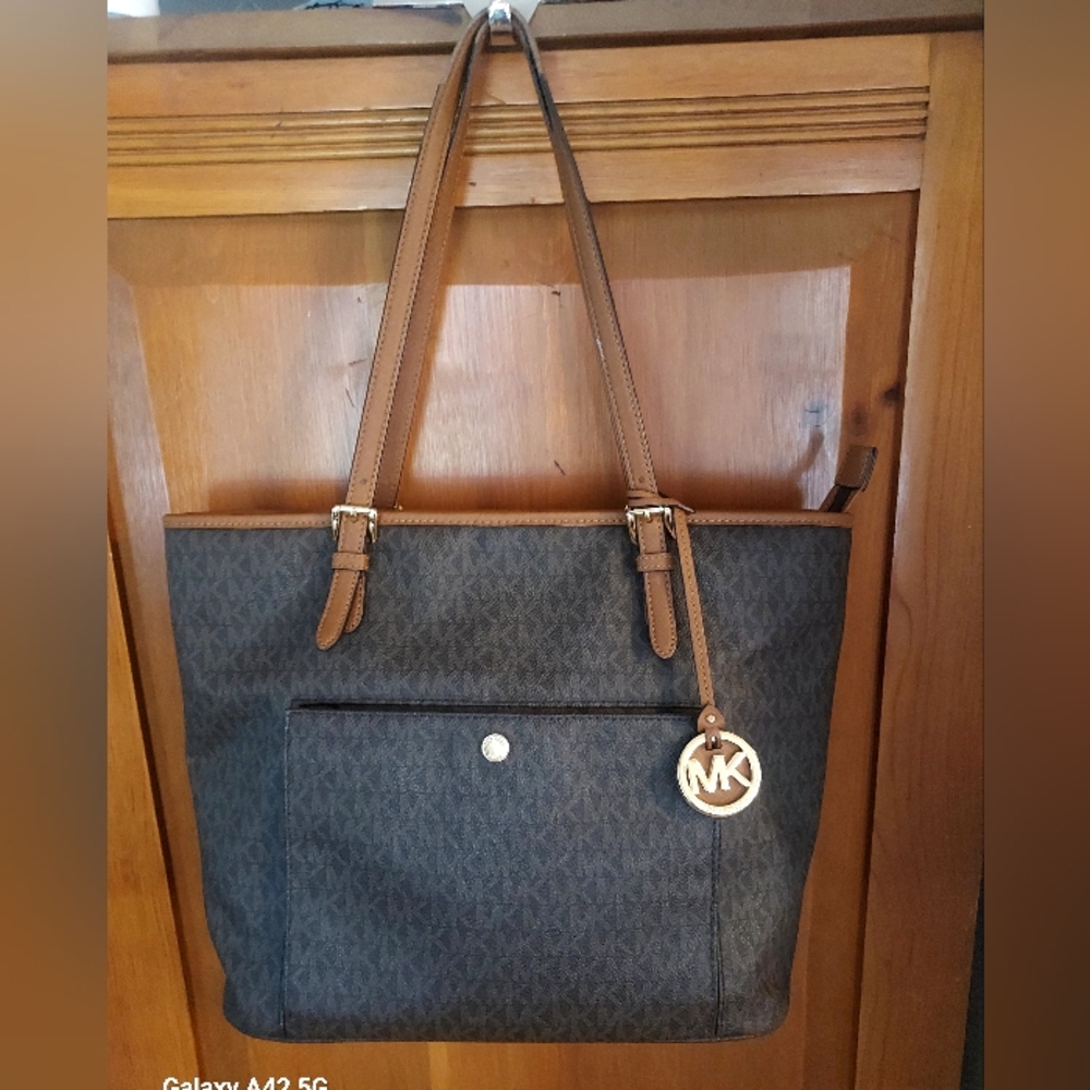 Michael Kors Black and Brown Tote Bag
